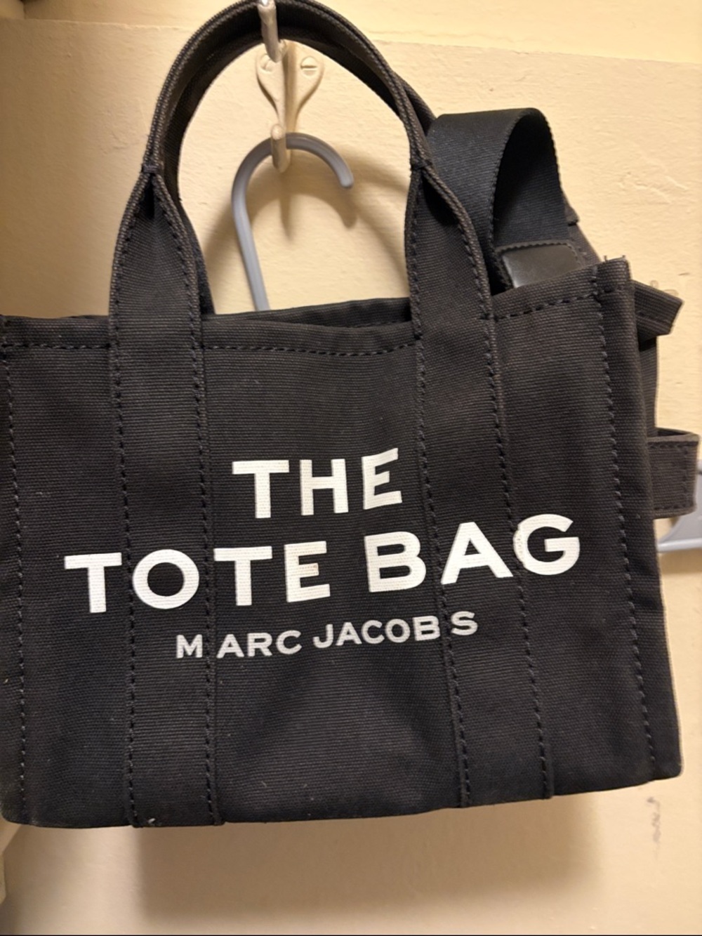 Marc Jacobs Black Canvas Mini Tote with White Logo